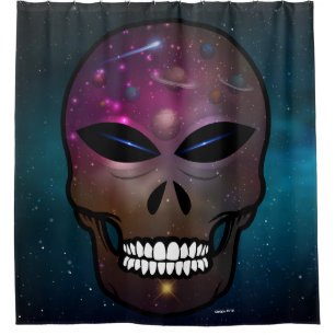 Alien Fantasy Skull Shower Curtain