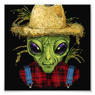 Alien Farmer UFO Alien Outer Space Lover Photo Print