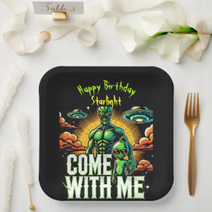 Alien Figures: Adventures in Space Paper Plate