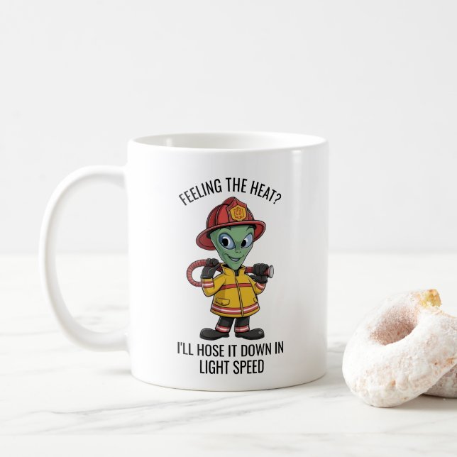 Alien Firefighter Coffee Mug (With Donut)