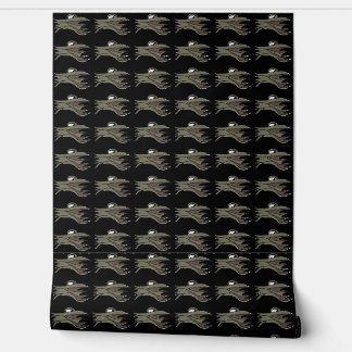 Alien fish hand drawn illustration pattern wallpaper
