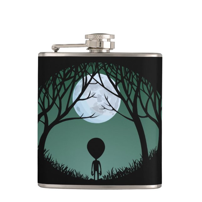 Alien Flask Alien Grey Drink Flasks Personalise (Front)