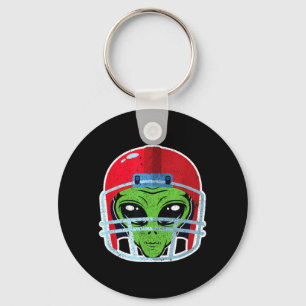 Alien Football Helmet Halloween Gift for Outer Key Ring