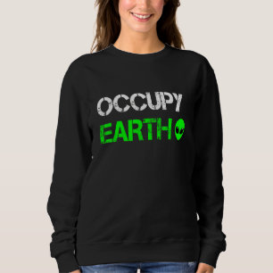 Alien For Adults Spacecraft Ufo Green Area 51 1 Sweatshirt