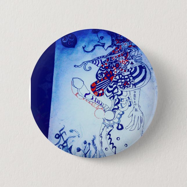 alien for real  6 cm round badge (Front)