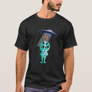 Alien Funny Cat UFO T-Shirt