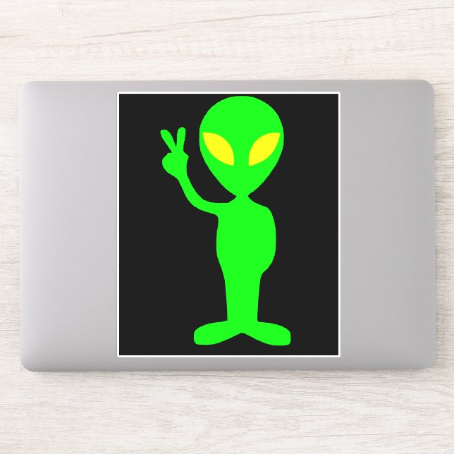 ALIEN FUNNY LITTLE GREEN MAN CAR DECAL STICKER (Computer)