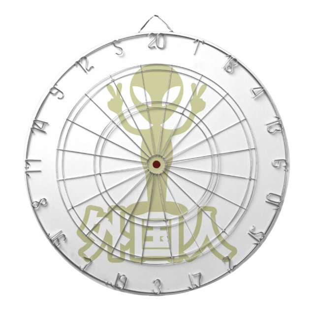 Alien Gaijin ~ Kanji Nihongo / Japanese Language Dartboard (Front)