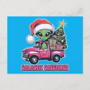 Alien Galactic Greetings Holiday Postcard