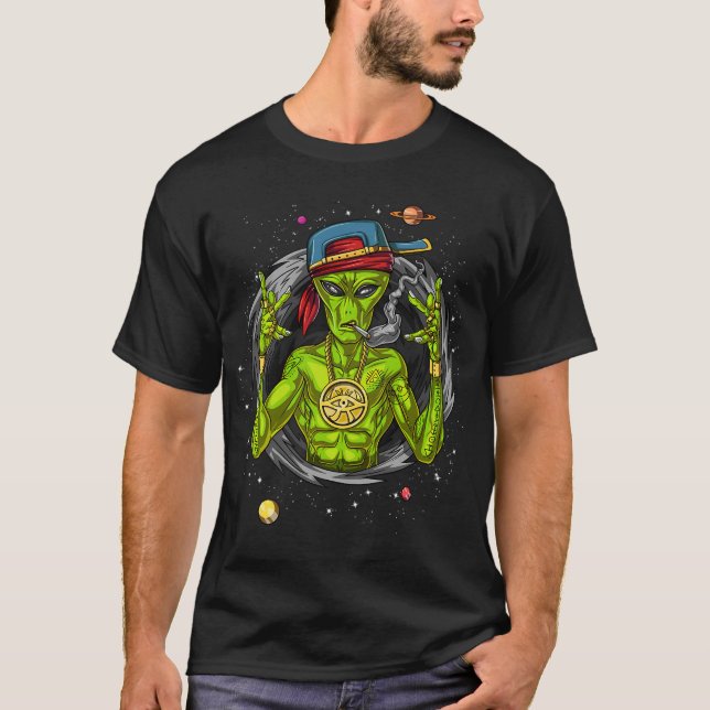 Alien Gangster Rapper T-Shirt (Front)