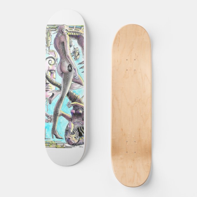 alien garden skateboard deck (Front)