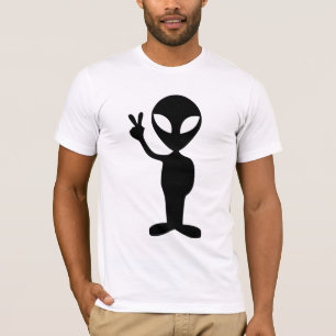 Alien, giving peace sign, T-shirt