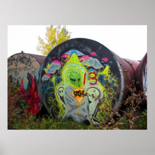 Alien Graffiti Poster