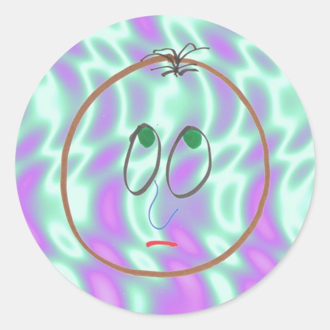 Alien Green, Funny Faces Sticker (Front)
