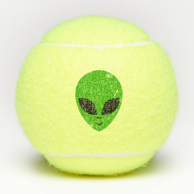 alien green head ufo science fiction extraterrestr tennis balls (Front)