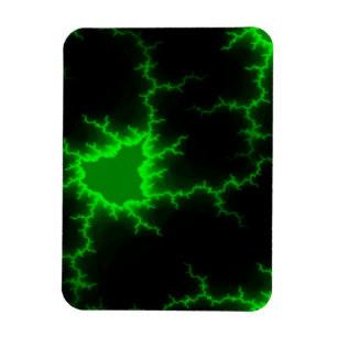 Alien Green Lightning Strikes in Pitch Black Magnet