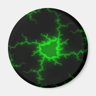 Alien Green Lightning Strikes in Pitch Black Magnet
