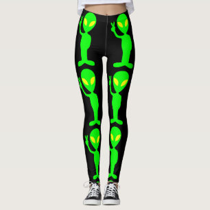 ALIEN GREEN MAN YOGA PANTS funny LEGGINGS