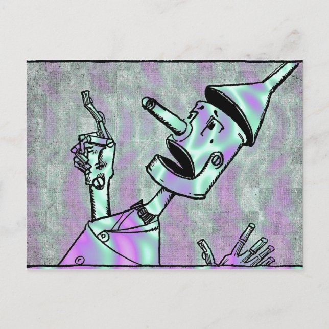 Alien Green, Tin Man Postcard (Front)