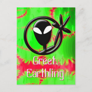 Alien Greet Earthling Fractal Postcard