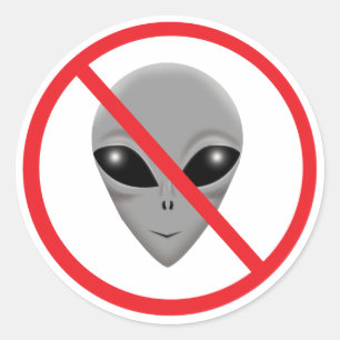 Alien Grey Classic Round Sticker