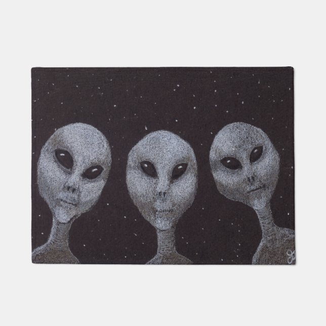 Alien Greys Doormat (Front)