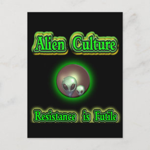 alien greys postcard