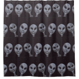 Alien Greys Shower Curtain