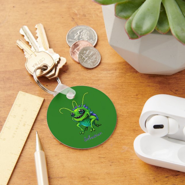 Alien Grille green customizable - Key Ring (Desk)