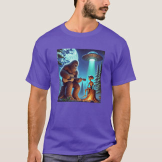 Alien Guitar Sasquatch UFO Gifts For Men gift T-Shirt