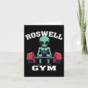 Alien Gym Funny Ufo Roswell Bodybuilding Fitness  Card