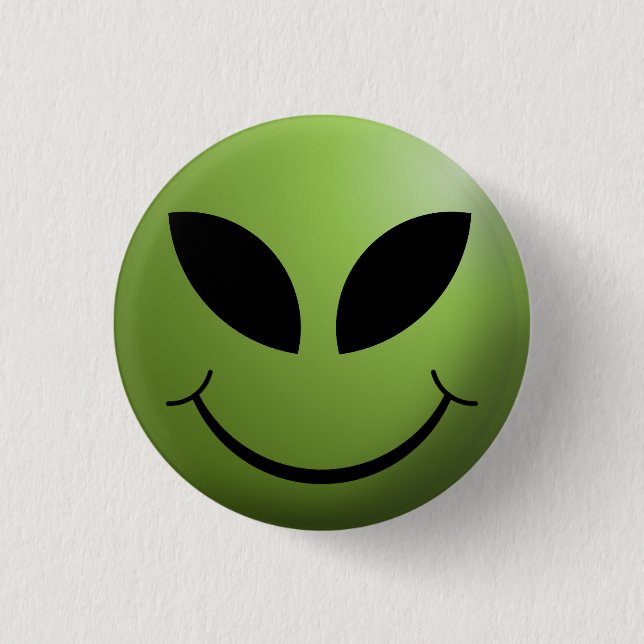 Alien Happy Face 3 Cm Round Badge (Front)