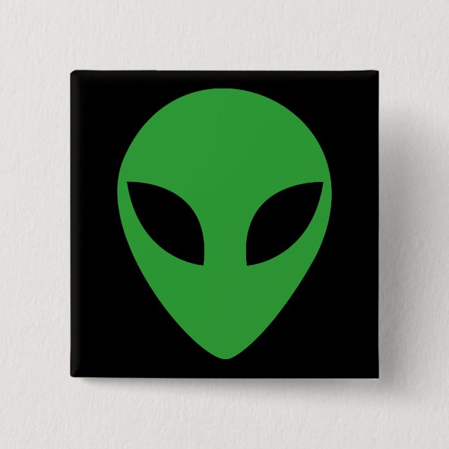 Alien Head 15 Cm Square Badge (Front)
