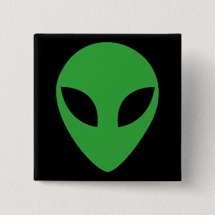 Alien Head 15 Cm Square Badge
