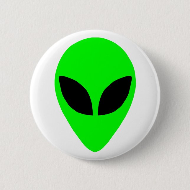 Alien Head 6 Cm Round Badge (Front)