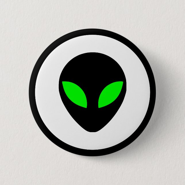 Alien Head 6 Cm Round Badge (Front)