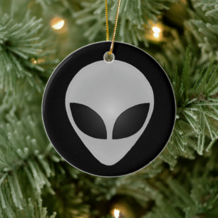 Alien Head Ceramic Tree Decoration