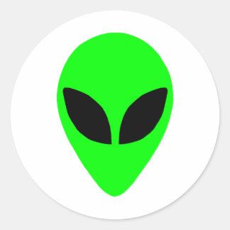 Alien Head Classic Round Sticker