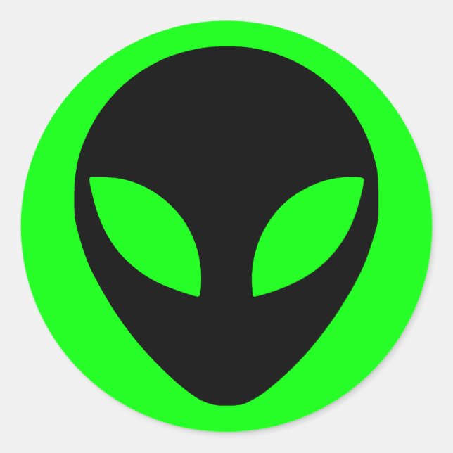 Alien Head Classic Round Sticker (Front)
