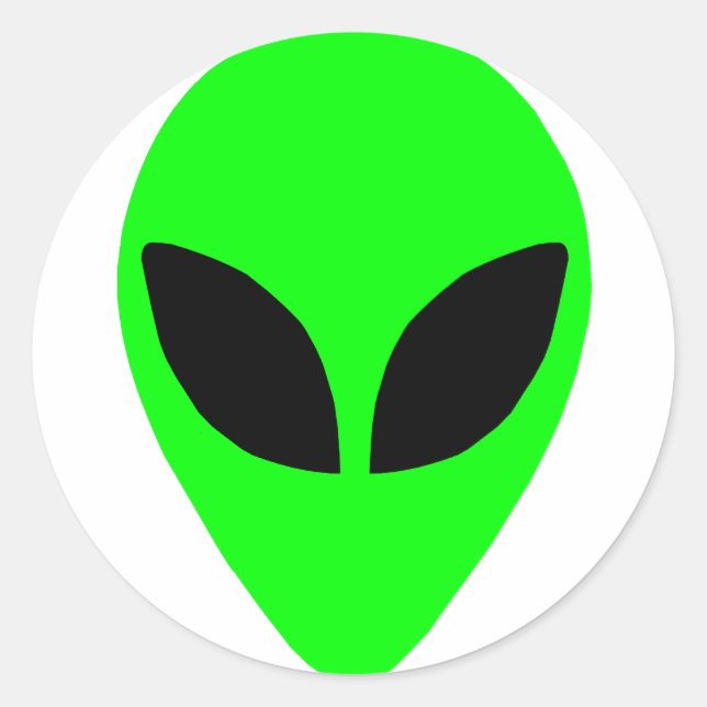 Alien Head Classic Round Sticker (Front)