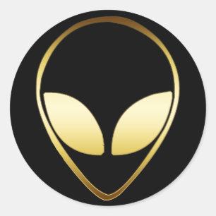 ALIEN HEAD CLASSIC ROUND STICKER