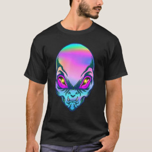 Alien Head Colorful Alien Rave Believe Ufo Men Wom T-Shirt