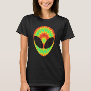 Alien Head Colourful Tie Dye Rave Believe Ufo T-Shirt