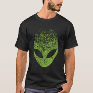 Alien Head Distressed Green Alien Face Area 51 Ros T-Shirt