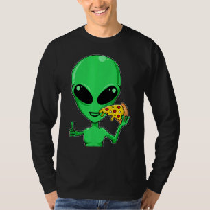 Alien Head Eating Pizza Ufo Extraterrestrial T-Shirt
