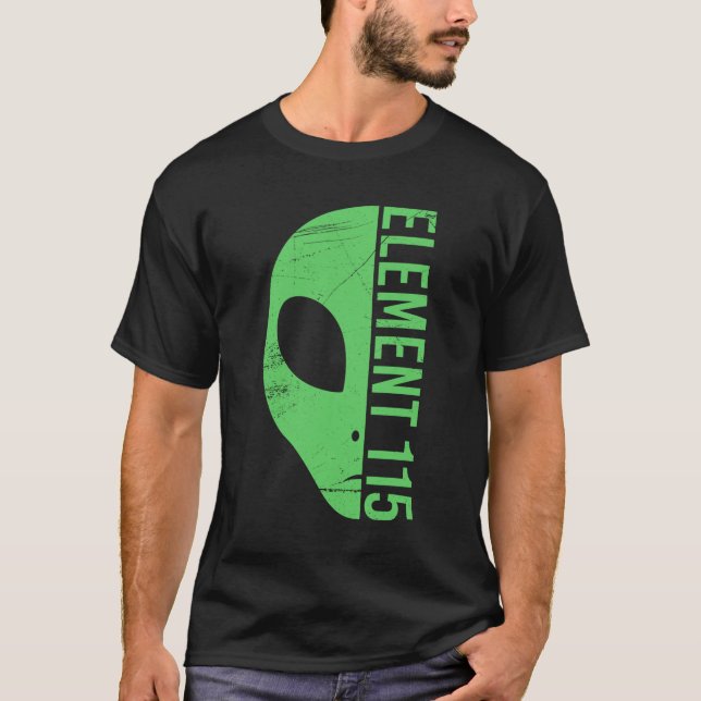 Alien Head Element 115 Ununpentium Area 51 Uup UFO T-Shirt (Front)