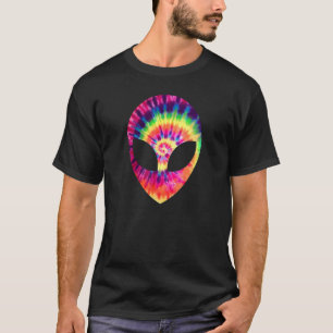 Alien Head Face Space UFO Tie Dye Rave EDM Music  T-Shirt