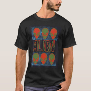 Alien Head Halloween Ufo Invasion 1950's Science F T-Shirt
