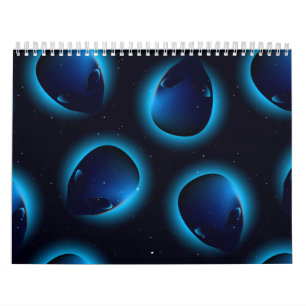 Alien head in space calendar