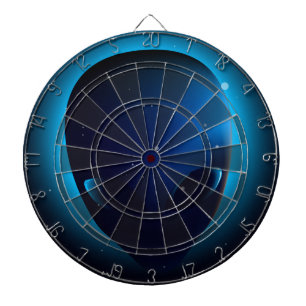 Alien head in space dartboard